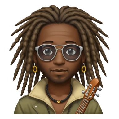 Musician with dreadlocks and sunglasses sticker