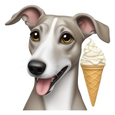 Whippet eating ice cream sticker
