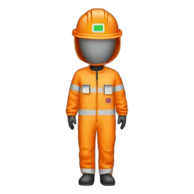 Orange safety PPE overalls sticker