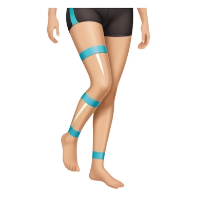 leg with kinesio tape (physiotherapy) sticker