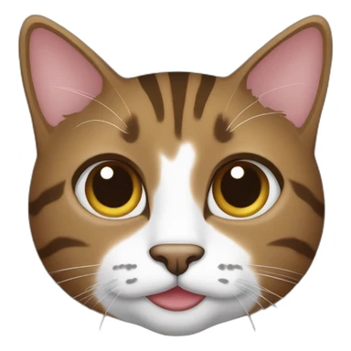 brown tabby cat with brown nose and small white spot on right side of mouth sticker