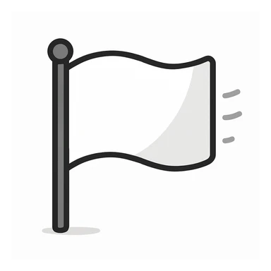 white flag waving in the wind, minimalist style, no text sticker