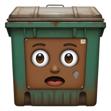 This ai emoji generator in a dumpster sticker