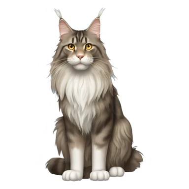 standing Maine Coon，full-body，side view sticker