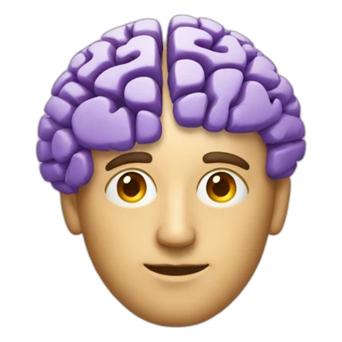 man with digital brain sticker