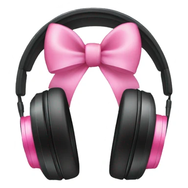 Headphones with pink bows sticker