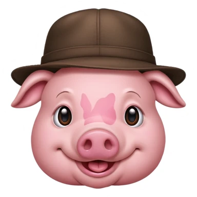 pig wear hat sticker