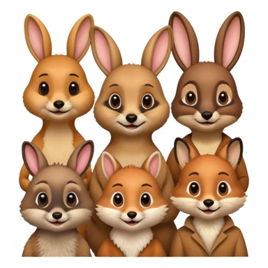 A meerkat,a bunny,a fox and a deer a being friends sticker