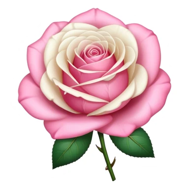 beautiful realistic aesthetic single rose in white and pink with an ivory colored bow  sticker