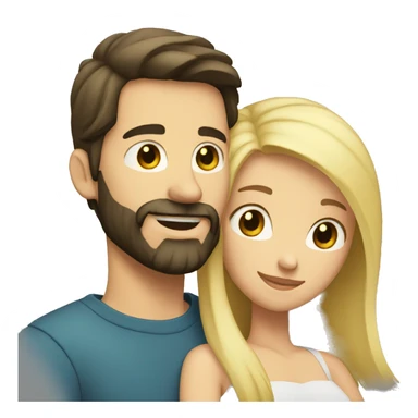 white male dark hair with beard hugging blonde woman sticker