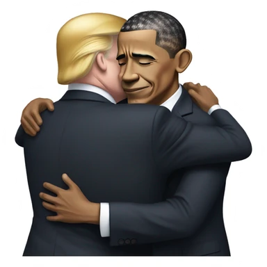 Obama hugging trump  sticker