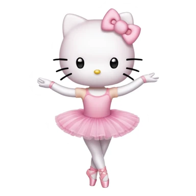 Hello Kitty character in ballet pose with pink tutu sticker