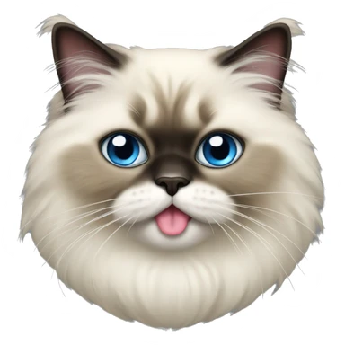 Himalayan cat with tongue out, blue eyes sticker