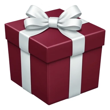 Maroon gift box with white bow sticker