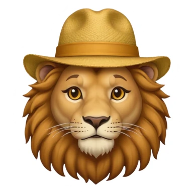 lion man wearing hat sticker