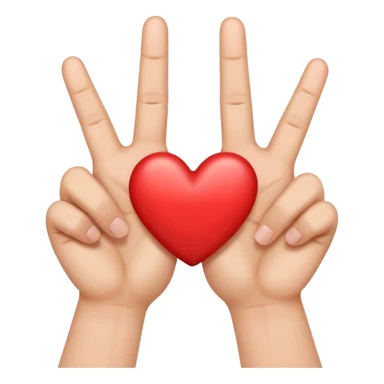 Hands with middle fingers up and touching rest of fingers making heart sticker