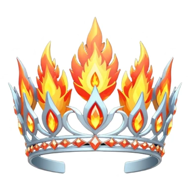 fantasy magic tiara of fire and ash low poly sticker