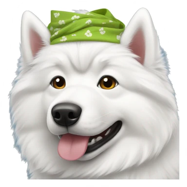 Samoyed wearing a bandana  sticker