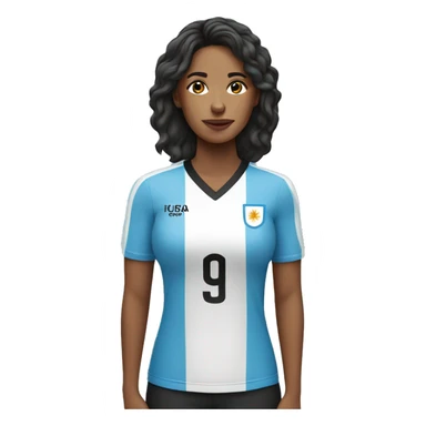 Woman wearing Uruguay jersey sticker