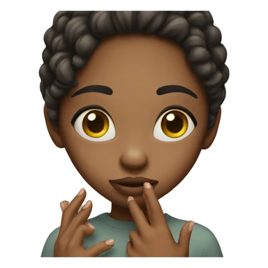 Girl with hands over mouth realistic  sticker