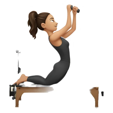 Brunette girl doing Pilates reformer sticker