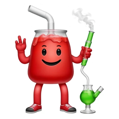 Kool-Aid man with legs smoking a bong sticker