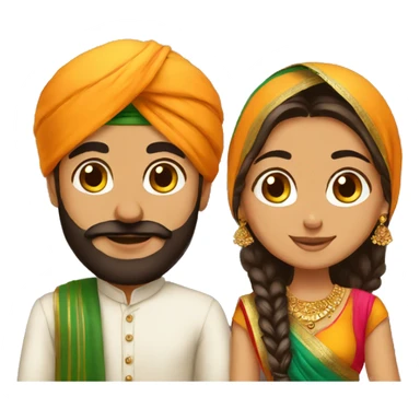 Punjabi couple sticker