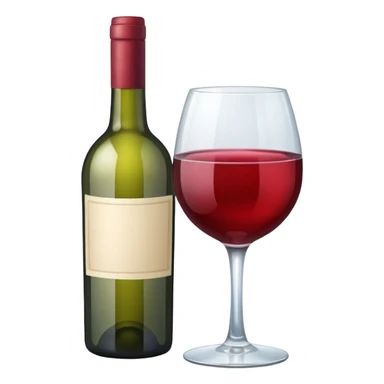 bottle of wine and glass white sticker