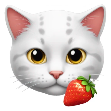 The cat with strawberry sticker