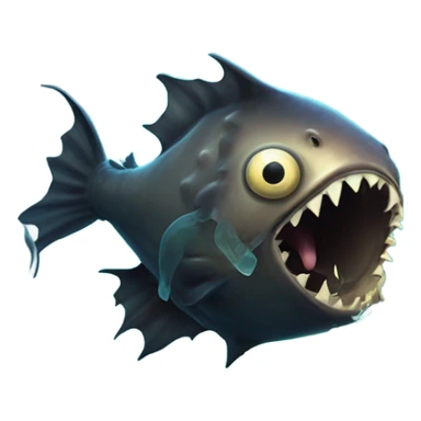 Anglerfish with glowing lure, sharp teeth, and big eyes. sticker