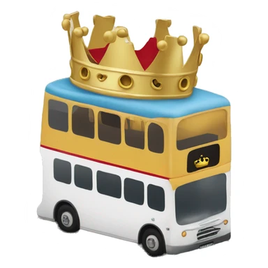 a crown on a double decker bus sticker