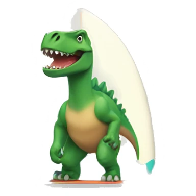 dinosaur on surfboard sticker