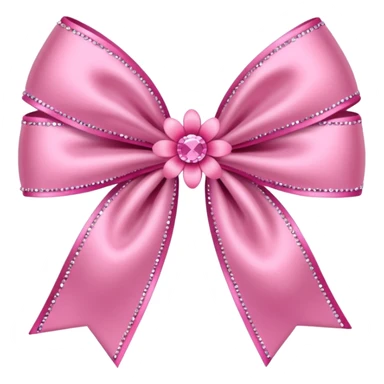 Pink flower bow with glitter sticker