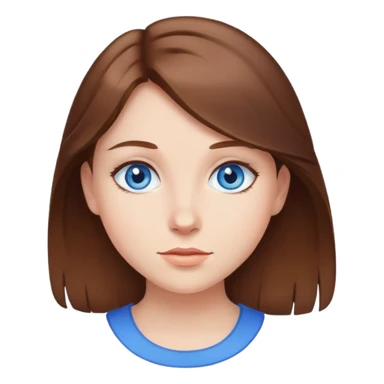 Girl with brown hair and blue eyes  sticker
