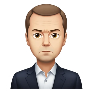 portrait of Dmitry Medvedev with a serious expression sticker