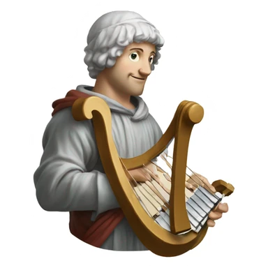 Petrarch holds a lyre in his hand sticker