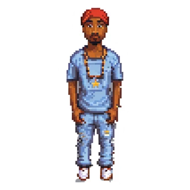 2Pac в полный рост, no background sticker
