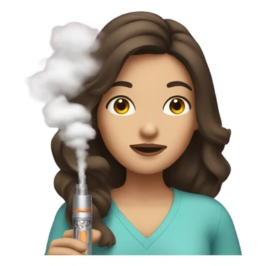 Brunette hair girl vaping sticker