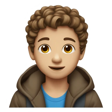 Kid with blue eyes brown hair sticker