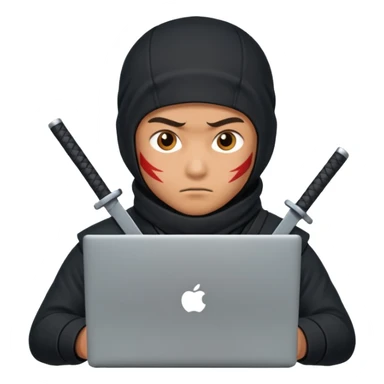 A NINJA DEVELOPER WITH A LAPTOP sticker