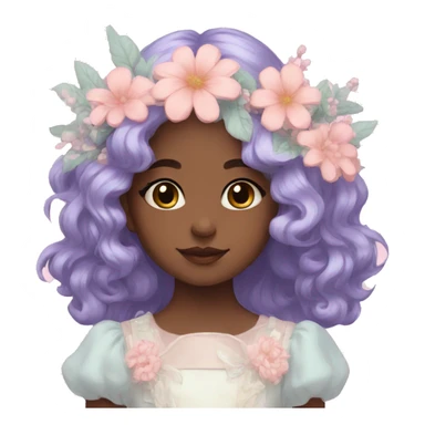 Dreamy pretty pastel flower girl aesthetic sticker