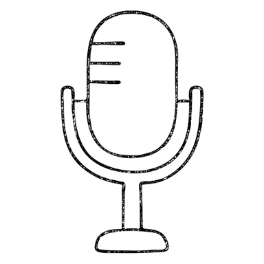 hand drawn outlined microphone icon sticker