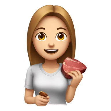 Girl eating steak sticker
