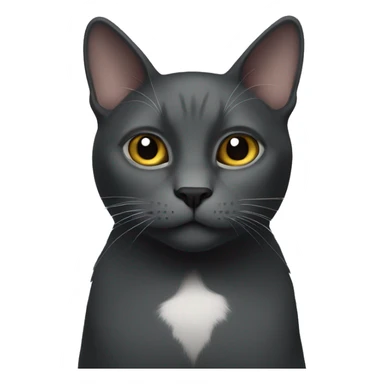 Dark gray cat with white spot on neck sticker