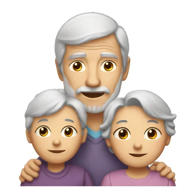 two old people and a child sticker
