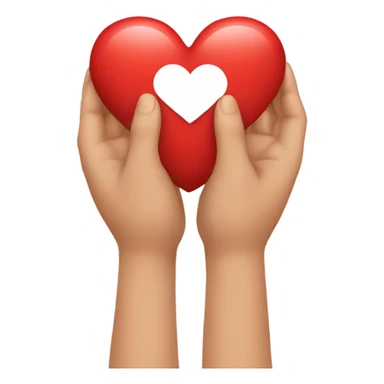 Hands holding the heart sticker