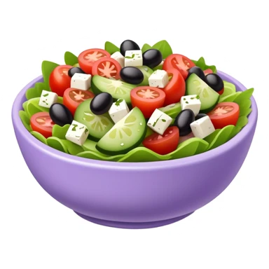 super realistic greek salad in lavender bowl sticker