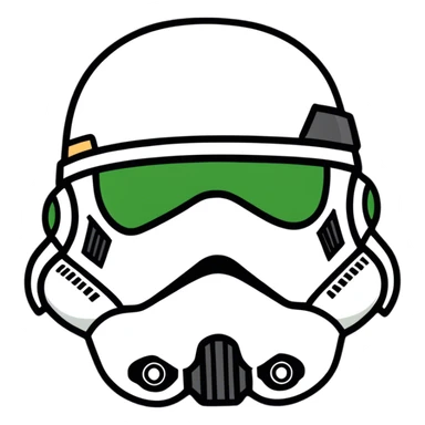 Stormtrooper helmet wearing green barete sticker