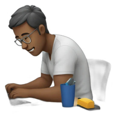 man busy at work sticker