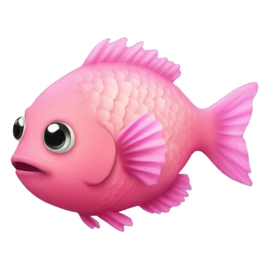 pink fluffy fish sticker
